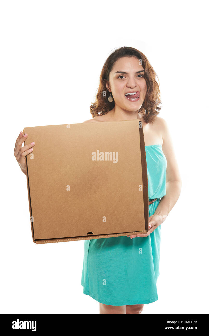 Pizza Box Top View stock image. Image of white, fast - 164258949