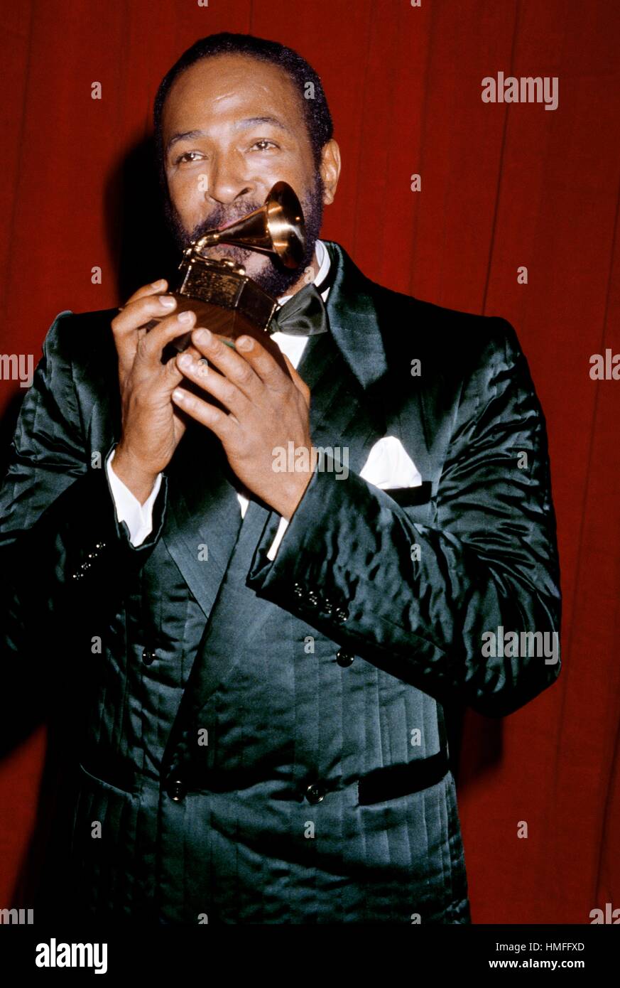 Marvin Gaye at the 1983 Grammy Awards. Stock Photo