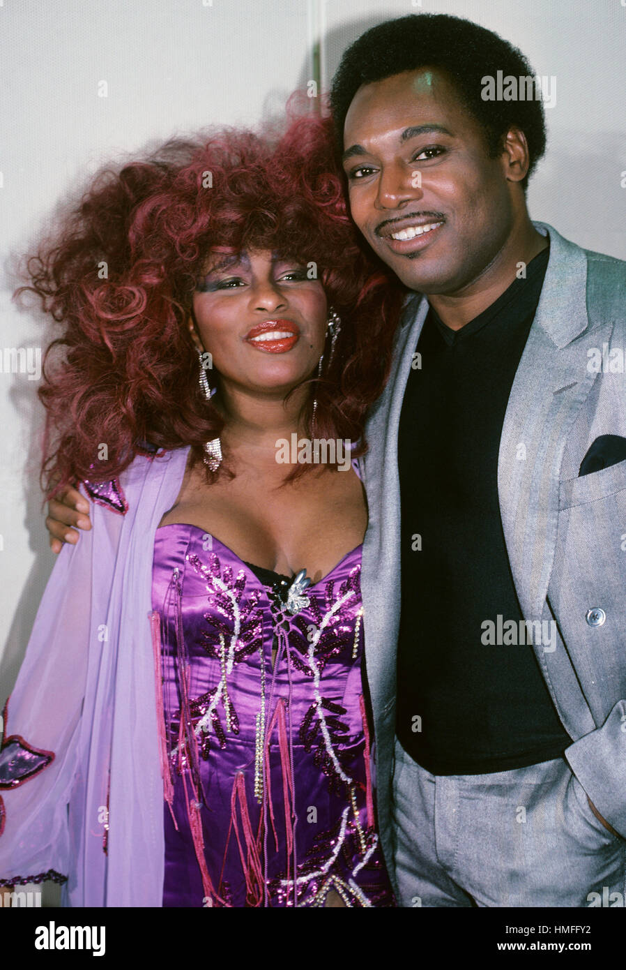 Chaka Khan and George Benson pictured in December of 1984 by Walter McBride. Stock Photo