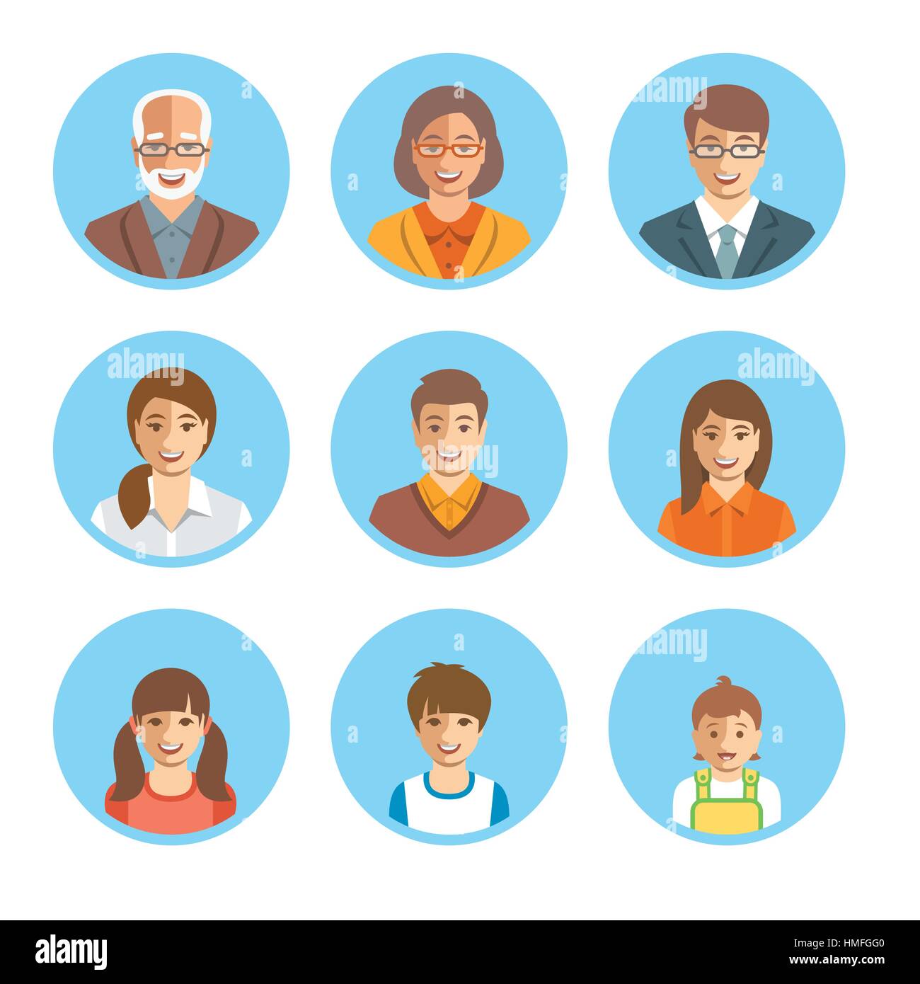 People avatar flat icons Royalty Free Vector Image