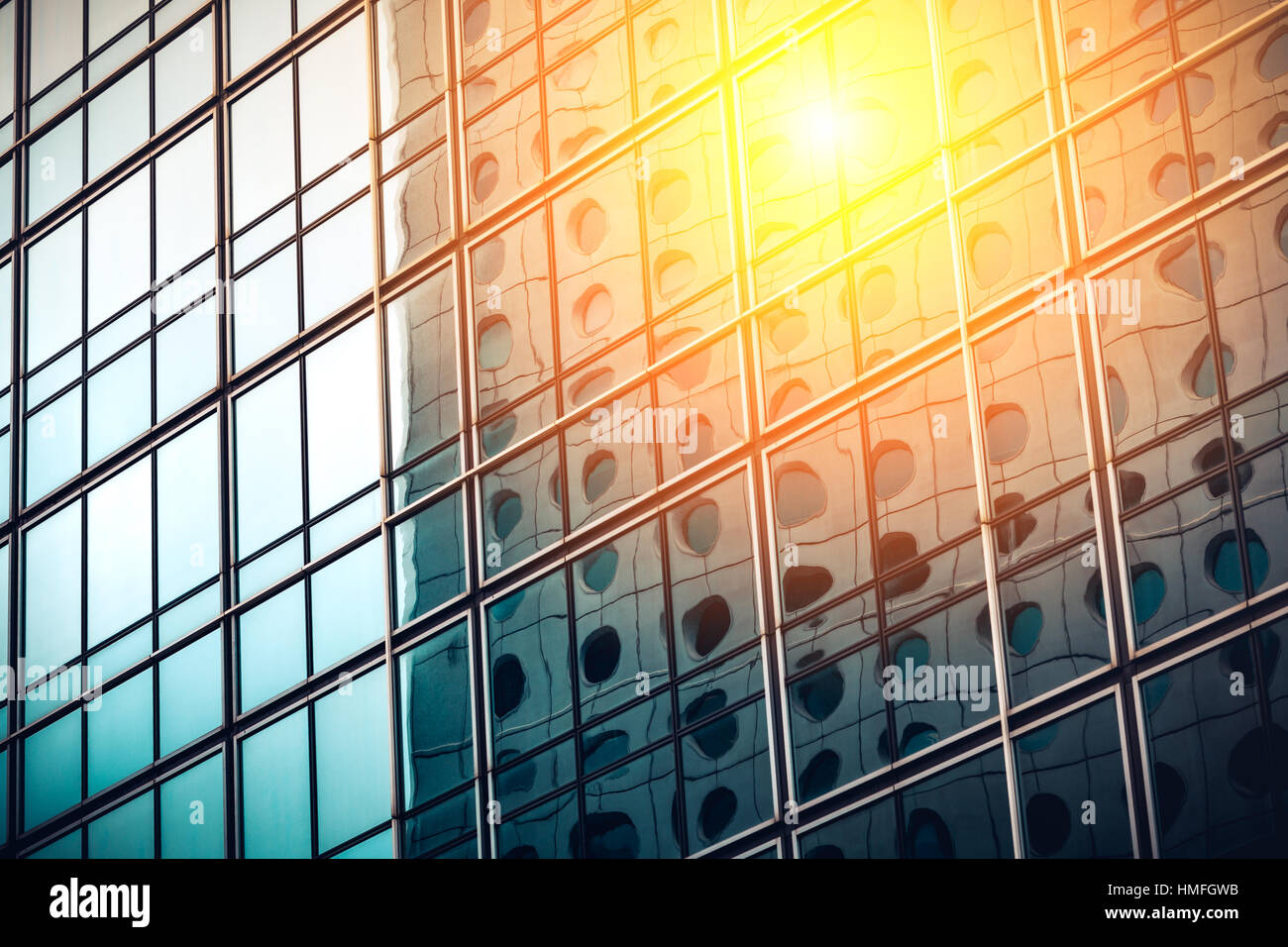 Sun Rays Reflection Modern office building with sun ray reflection from corner Stock Photo ...