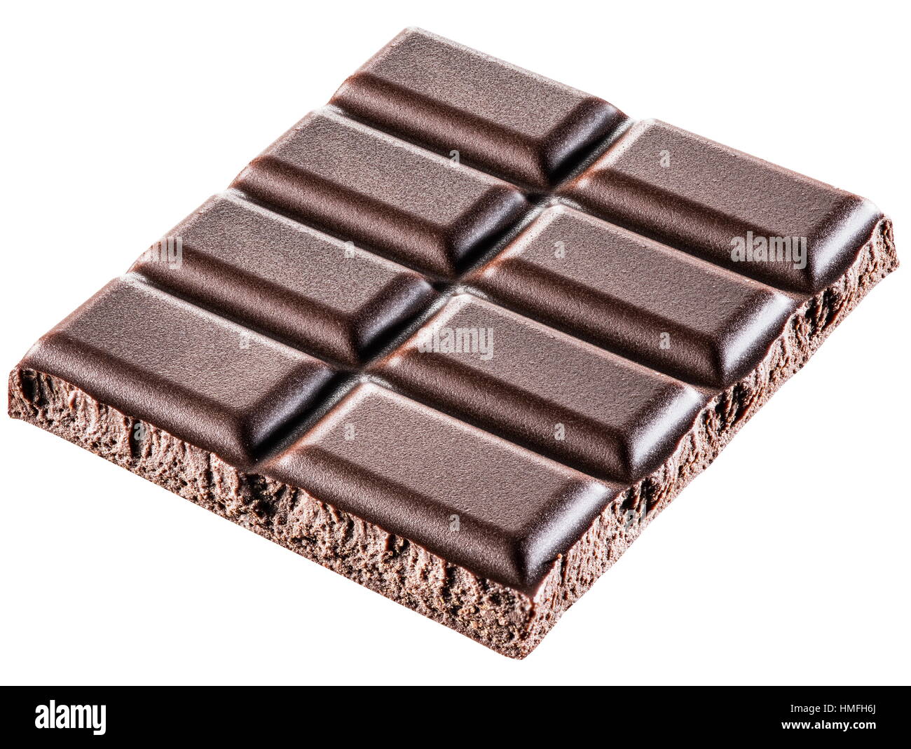 Pieces of chocolate bar. File contains clipping paths. Stock Photo