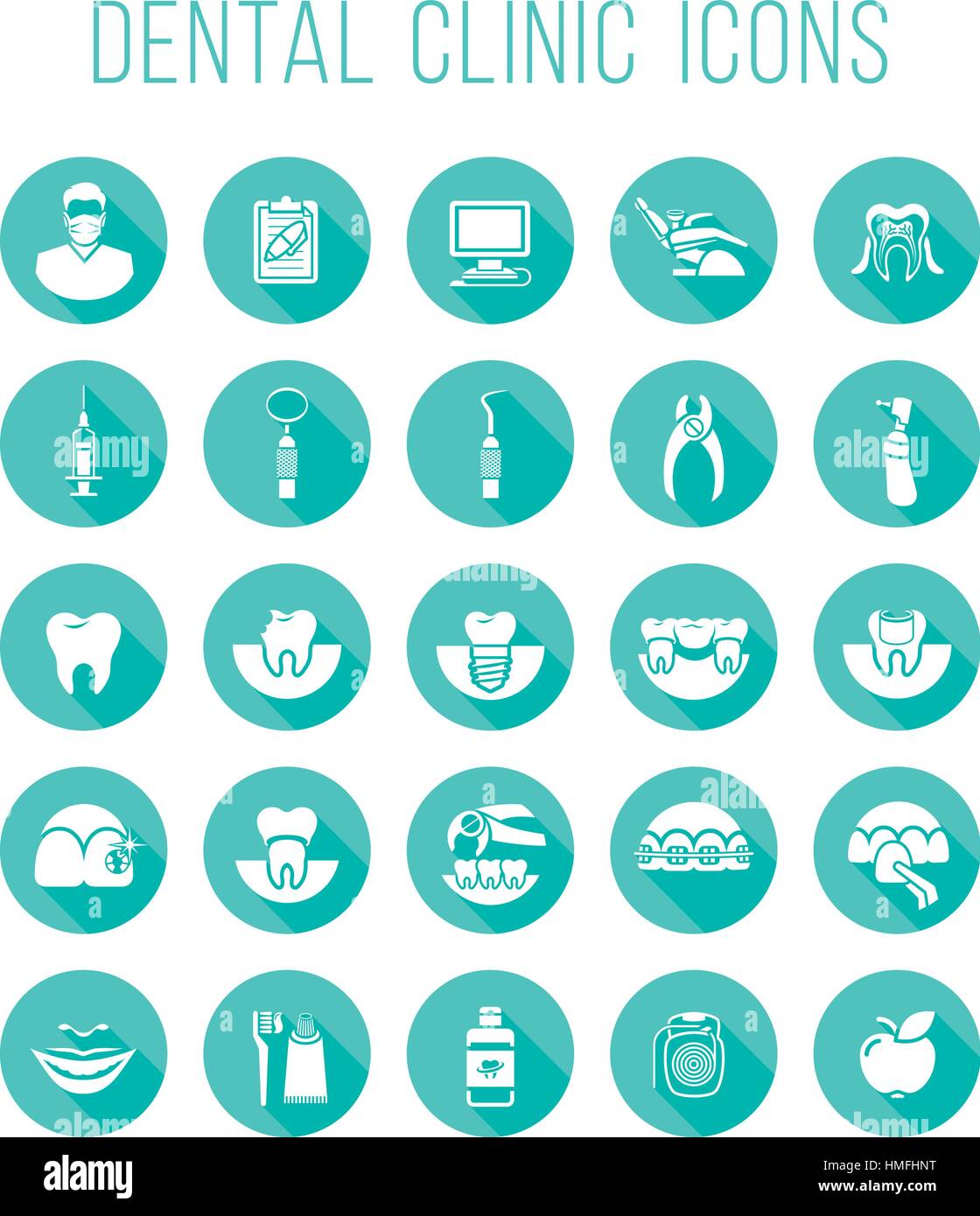 Set of modern flat vector conceptual icons of dental clinic services ...