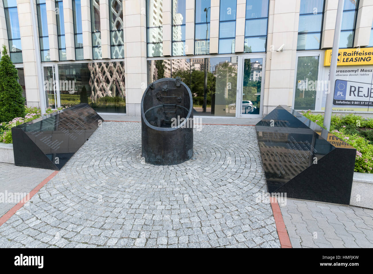 One of the many symbolic monuments relating to the Warsaw Uprising during World War 11 where the Polish resistance Home Army fought street battles  ag Stock Photo
