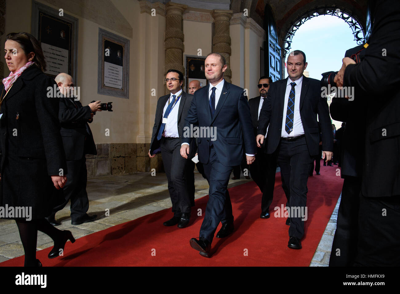 Prime Minister of Malta Joseph Muscat arriving at the at the