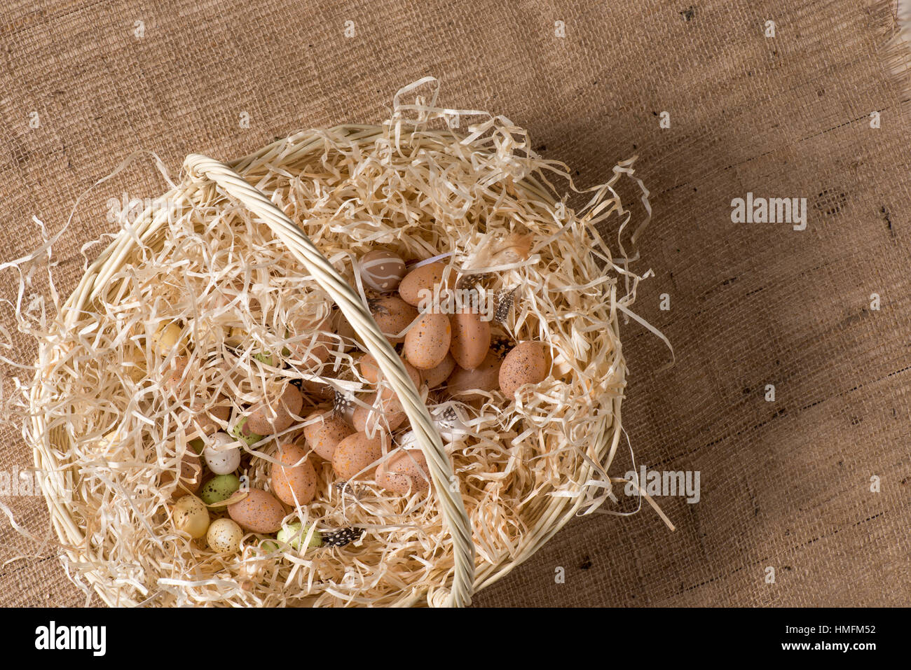 Quail eggs in basket Stock Photo Alamy