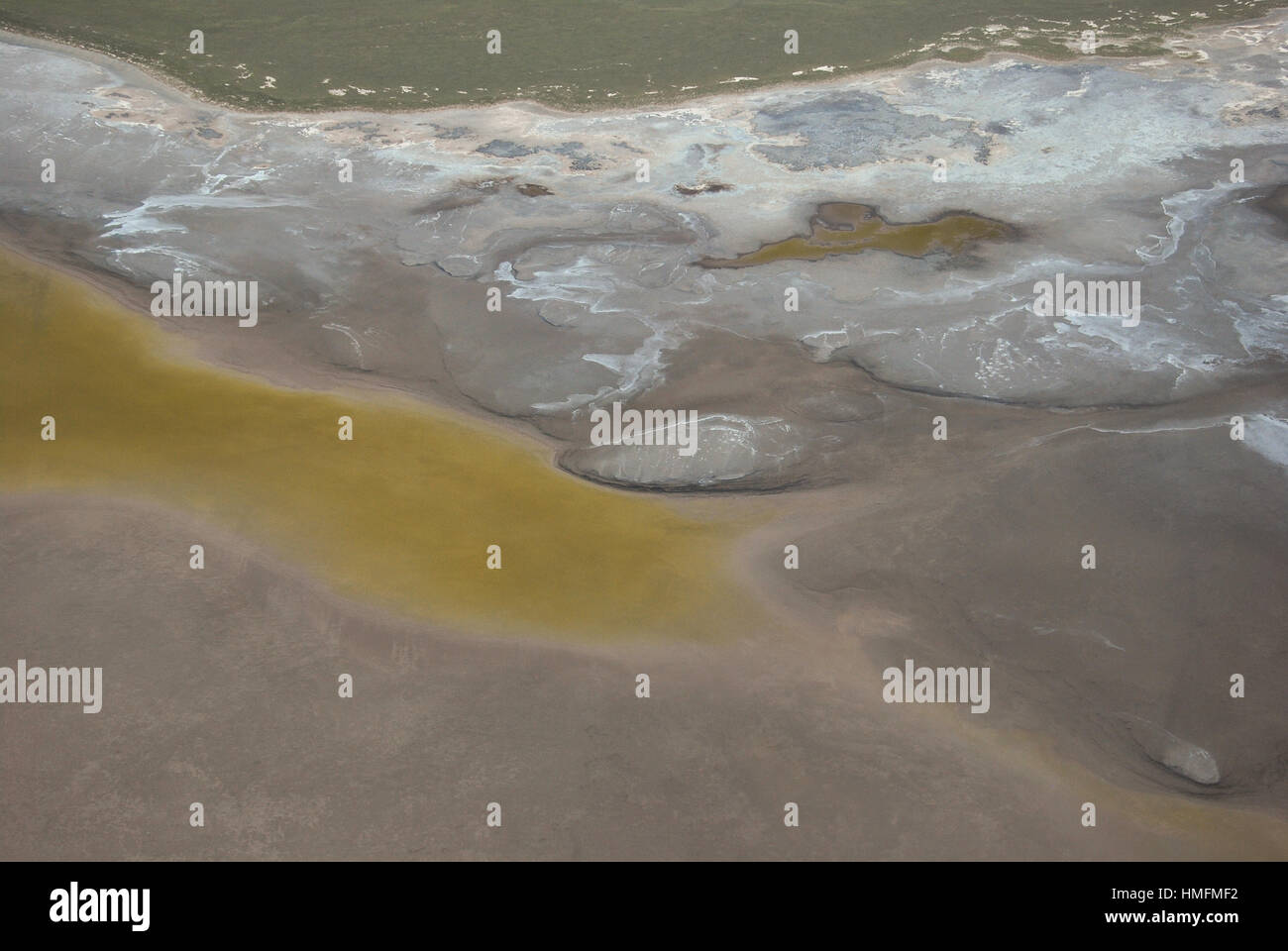 Aerial photograph of the Makgadikgadi Pan in central Botswana. Stock Photo