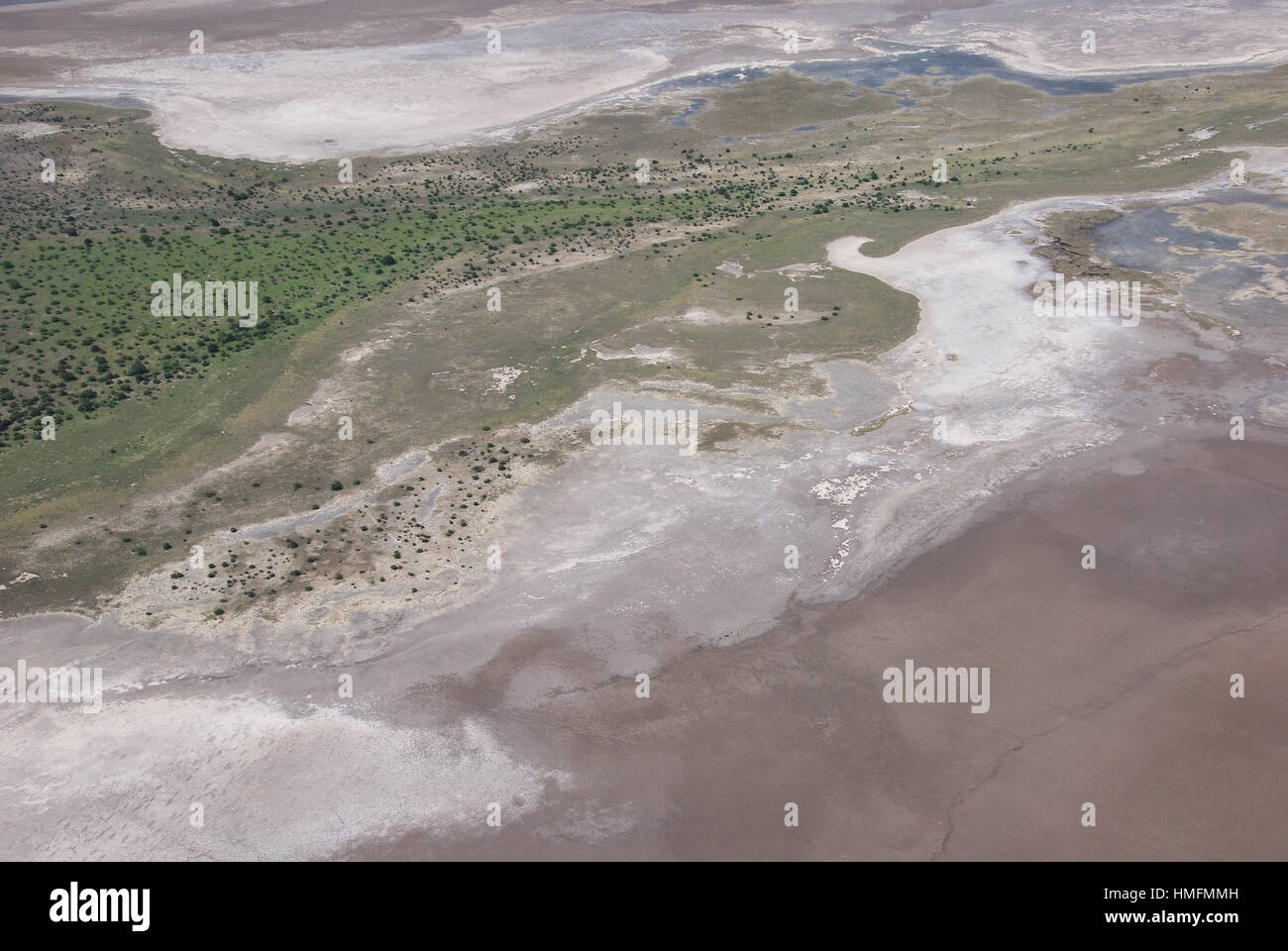 Aerial photograph of the Makgadikgadi Pan in central Botswana Stock