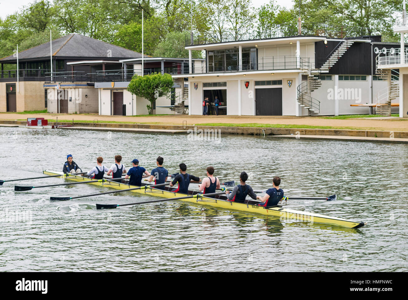 OXFORD UNIVERSITY ROWING TEAMS ON THE RIVER THAMES A BALLIOL TEAM OF