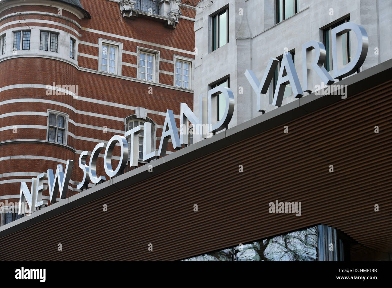 The Curtis Green building on Victoria Embankment in London, as construction work continues on the new headquarters for the Metropolitan Police. Stock Photo