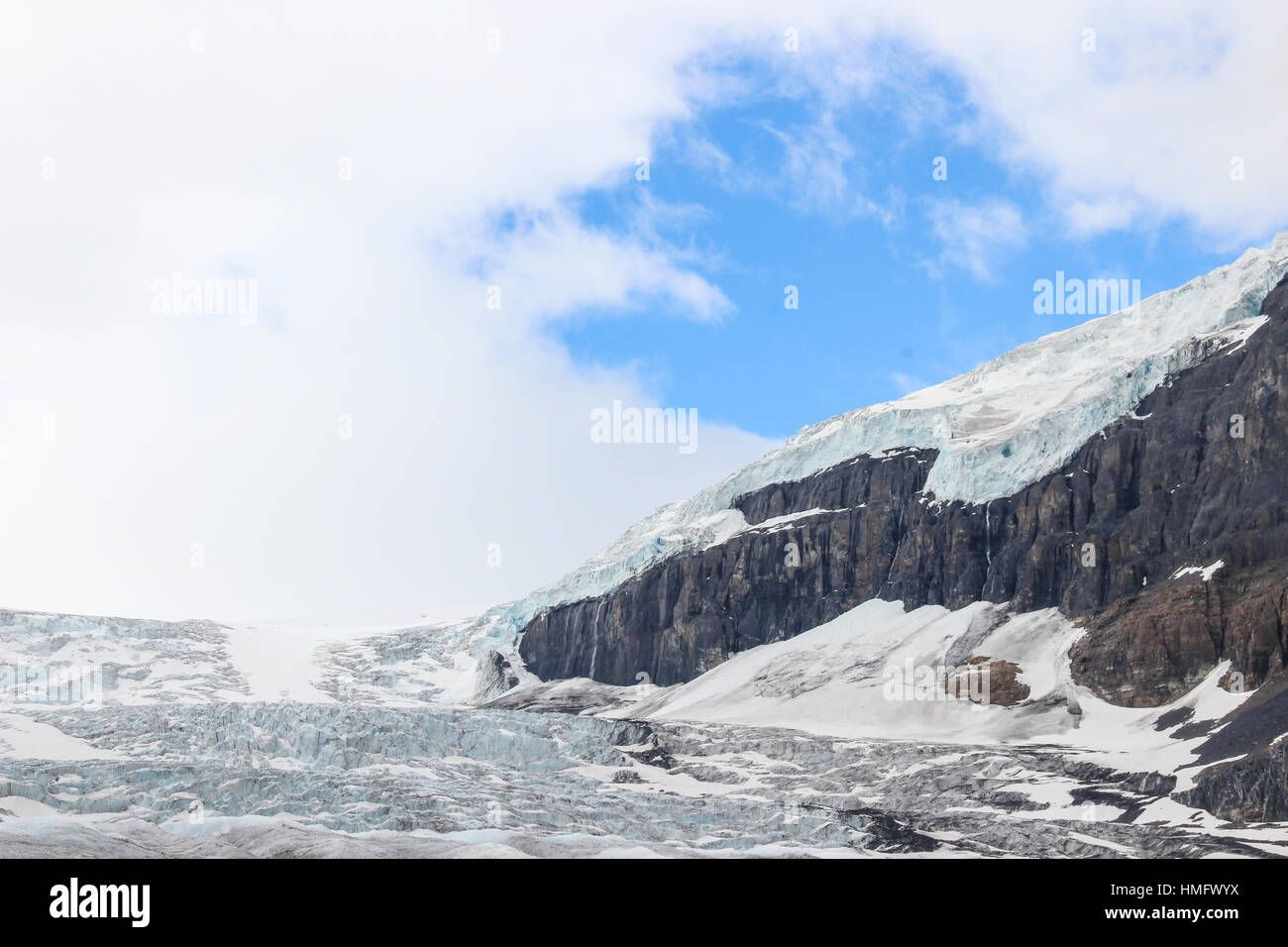 Athabasca Glacier in the Columbia Ice Fields, Alberta Canada Stock Photo