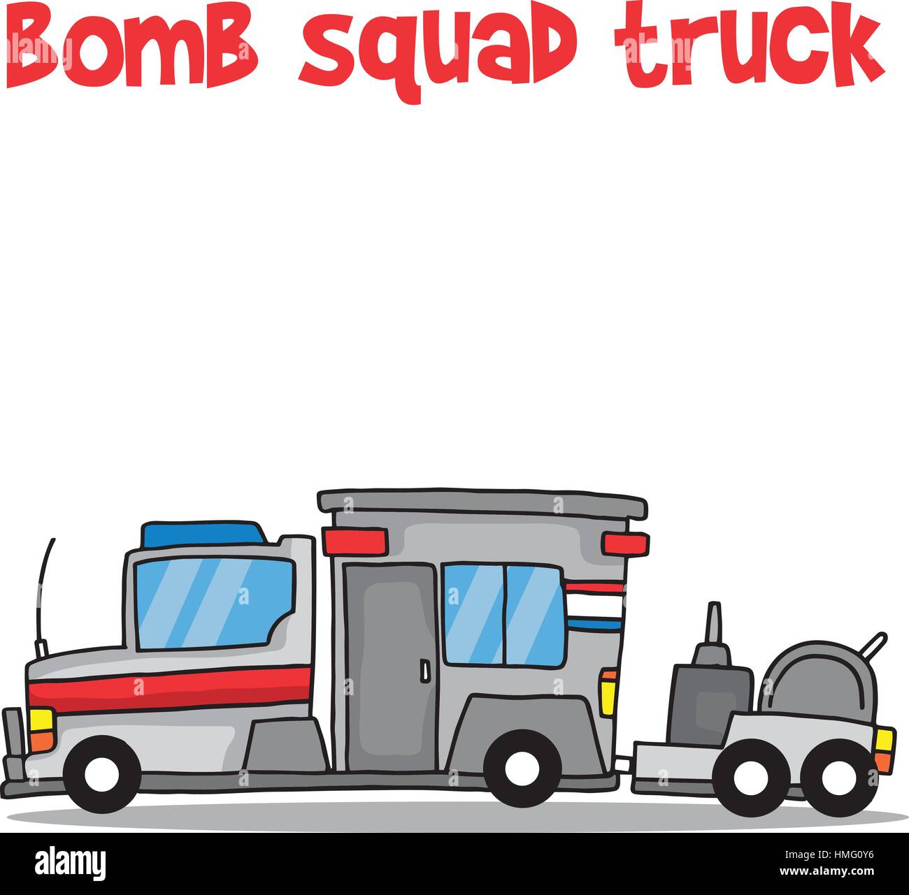 Bomb squad truck cartoon vector art Stock Vector