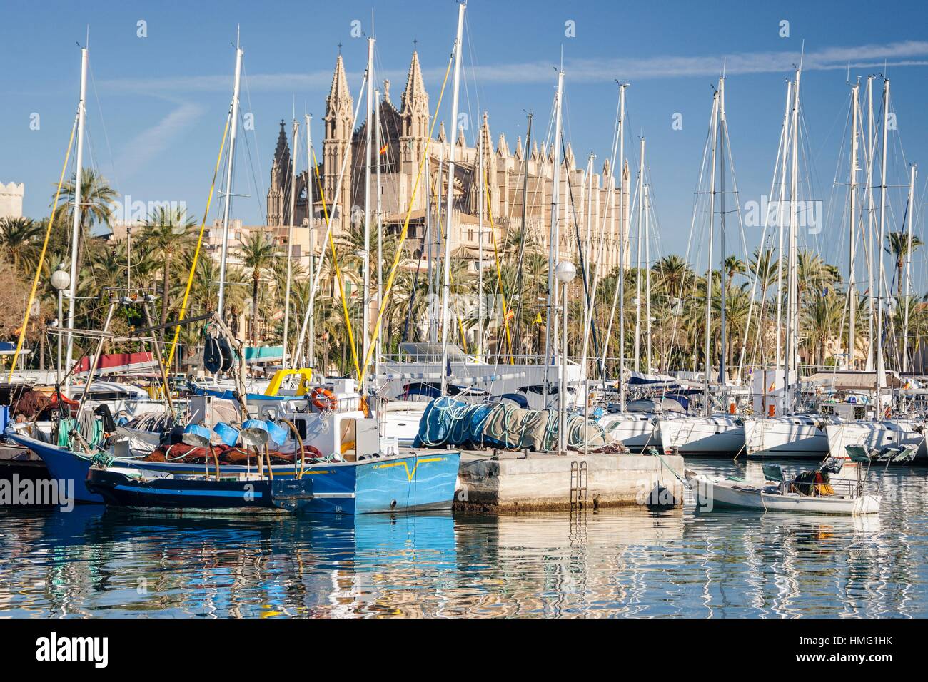 Catedral de Palma desde Moll de la Riba, Palma, Majorca, Balearic