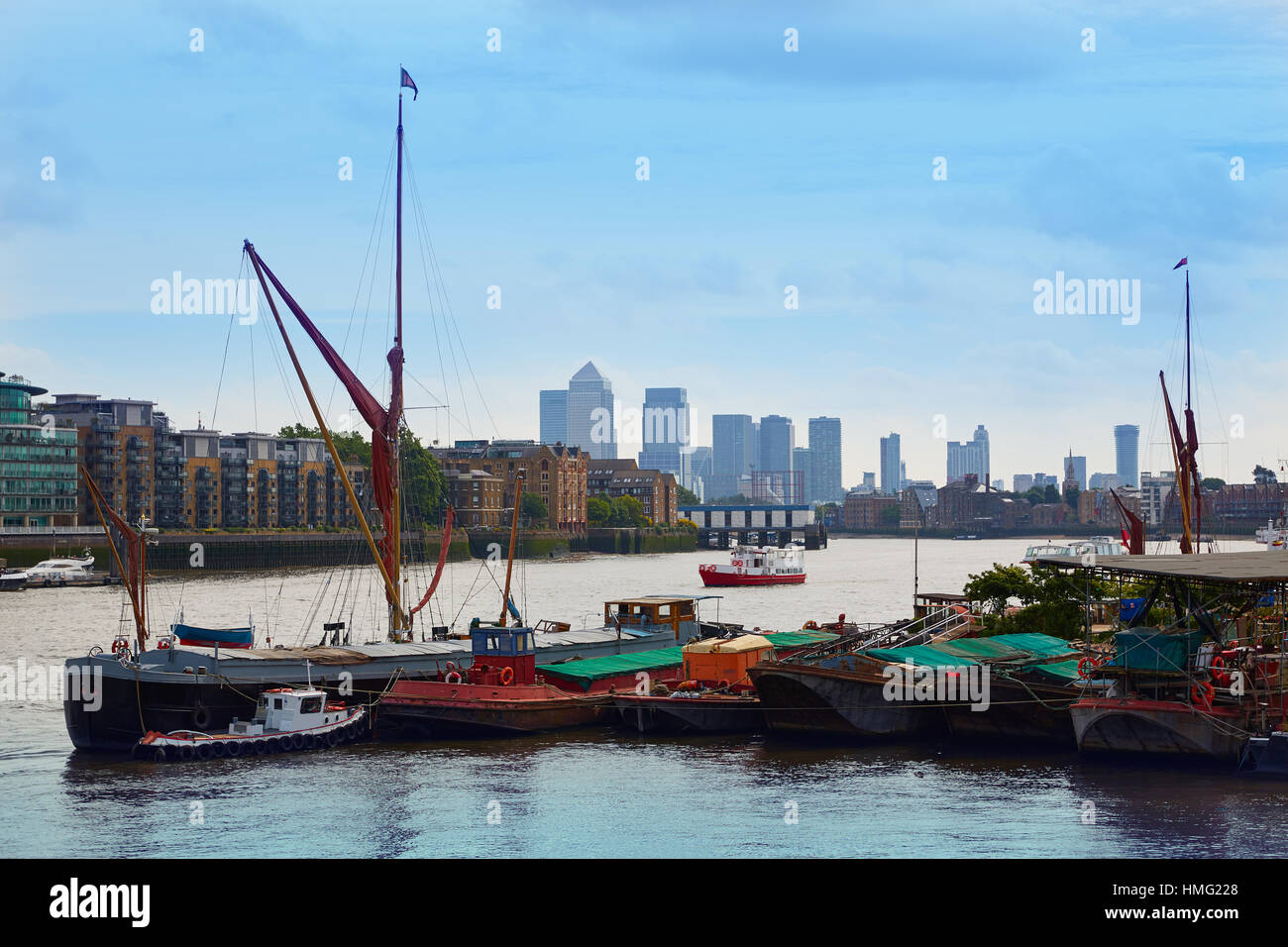 London Thames river boats in England Stock Photo - Alamy