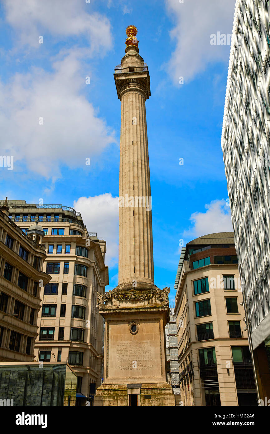 London Monument to the Great Fire column in england Stock Photo Alamy