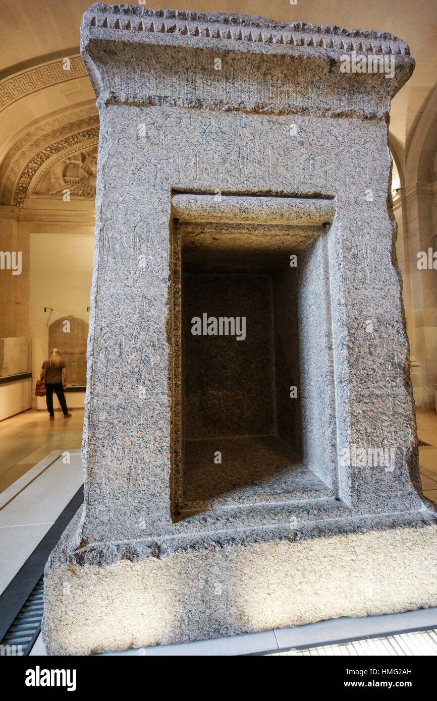 Naos that houses the statue of Osiris. Egyptian Pharaonic collection