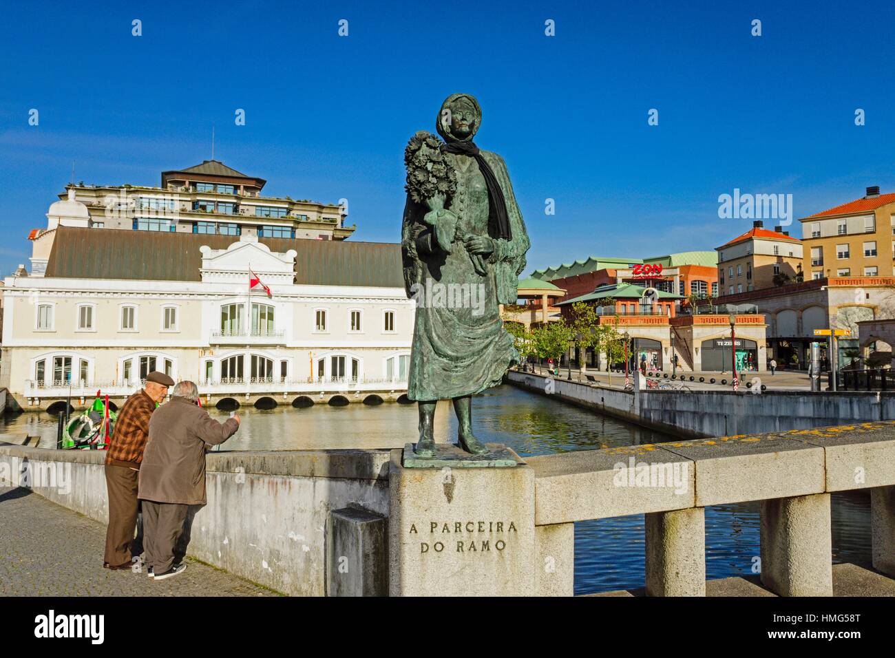 Building of the old port captaincy, Canal do Cojo, Aveiro, Beira Litoral, Portugal Stock Photo