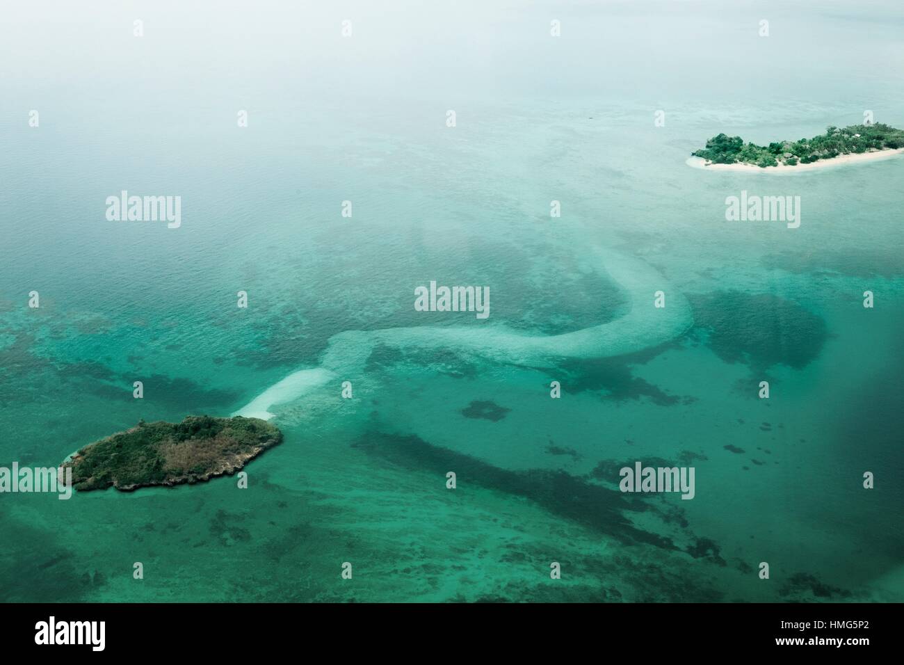 Zanzibar from the air, Tanzania Stock Photo Alamy