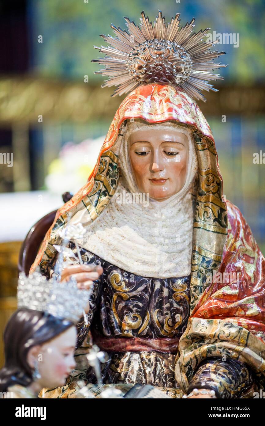 Saint Anne and her daughter the Virgin Mary, 18th century sculptures