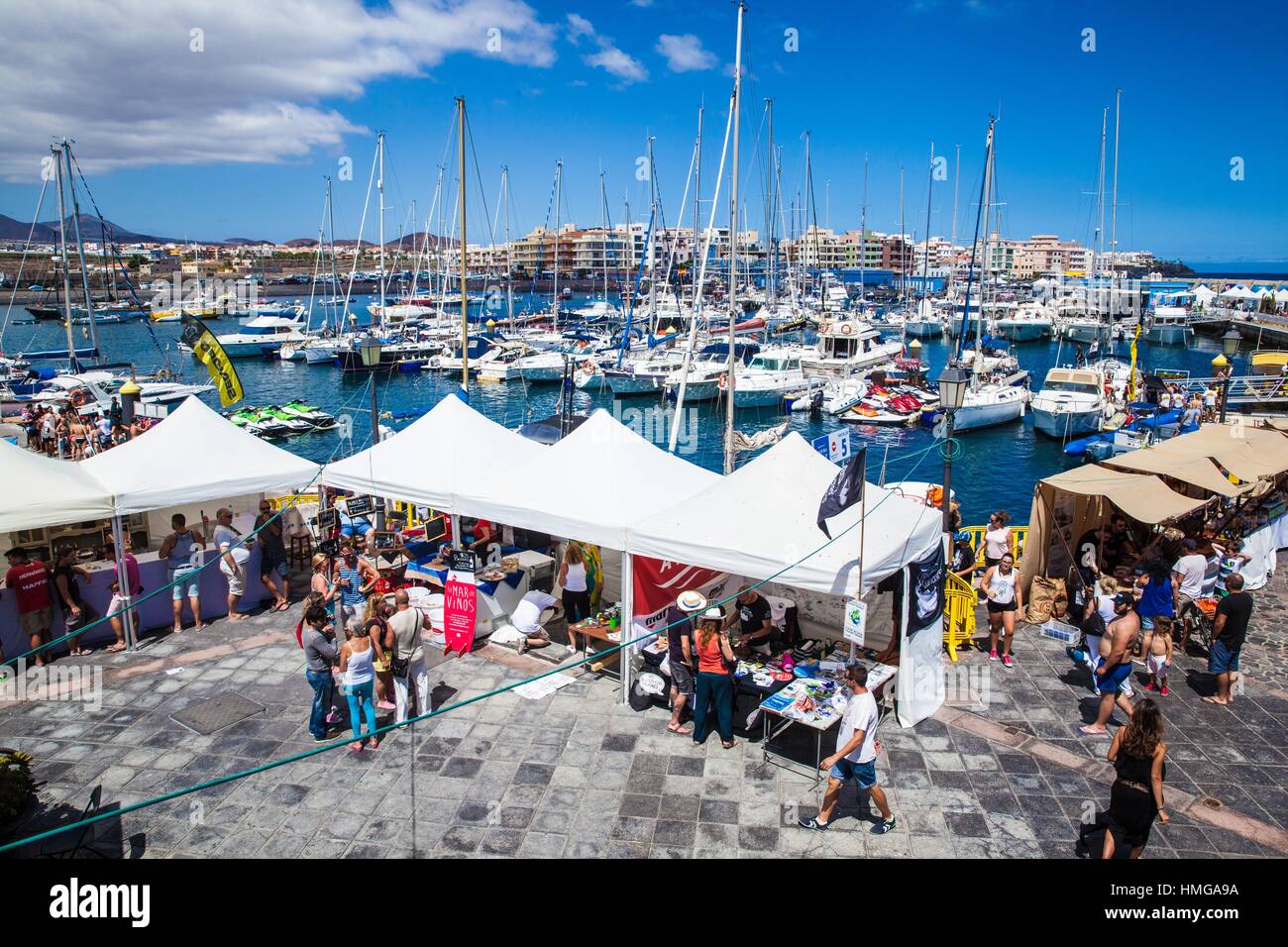 Fenautica Nautical Fair in the marina of Las Galletas municipallity.  Tenerife island, spain Stock Photo - Alamy