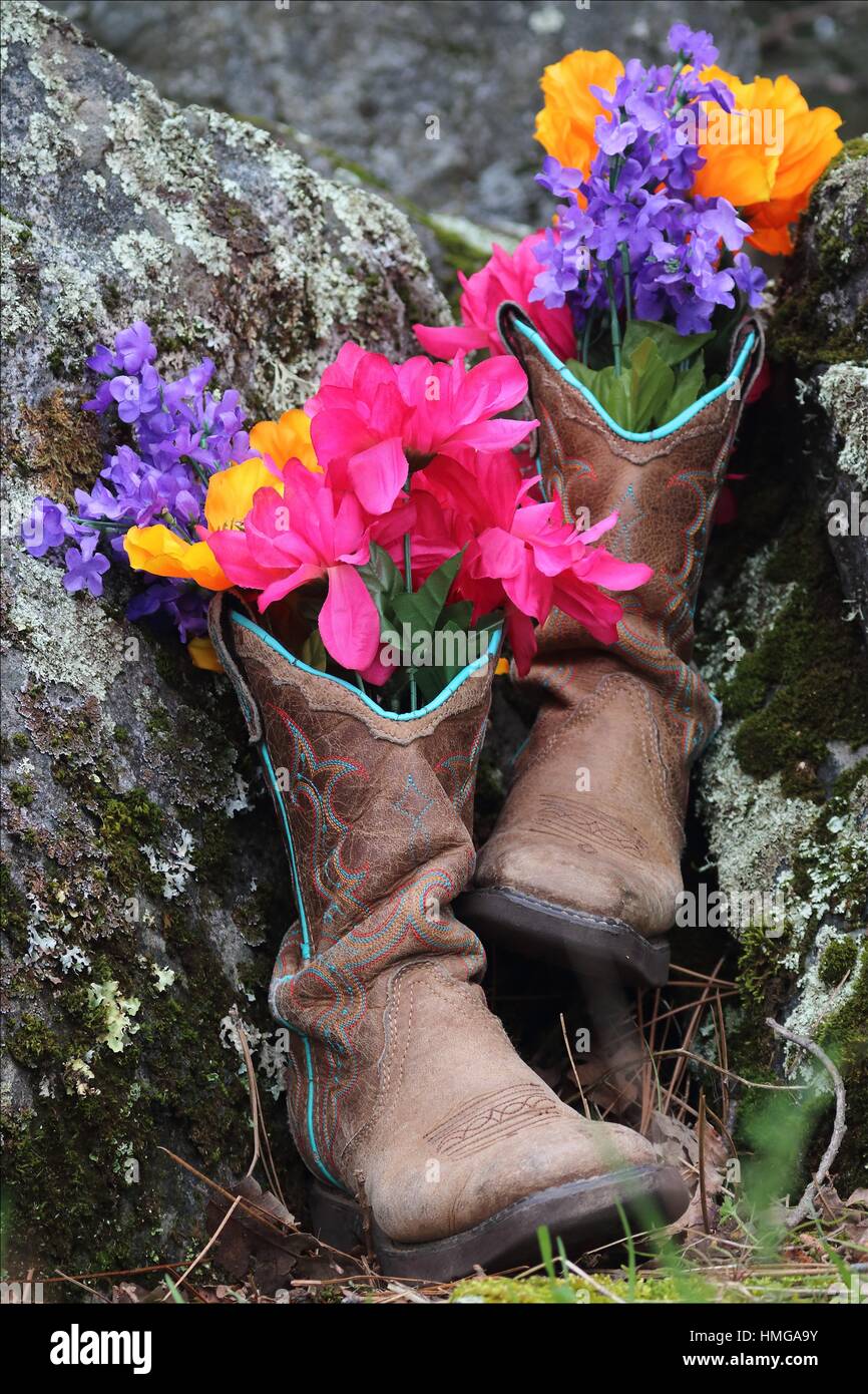 cowboy boots and flowers
