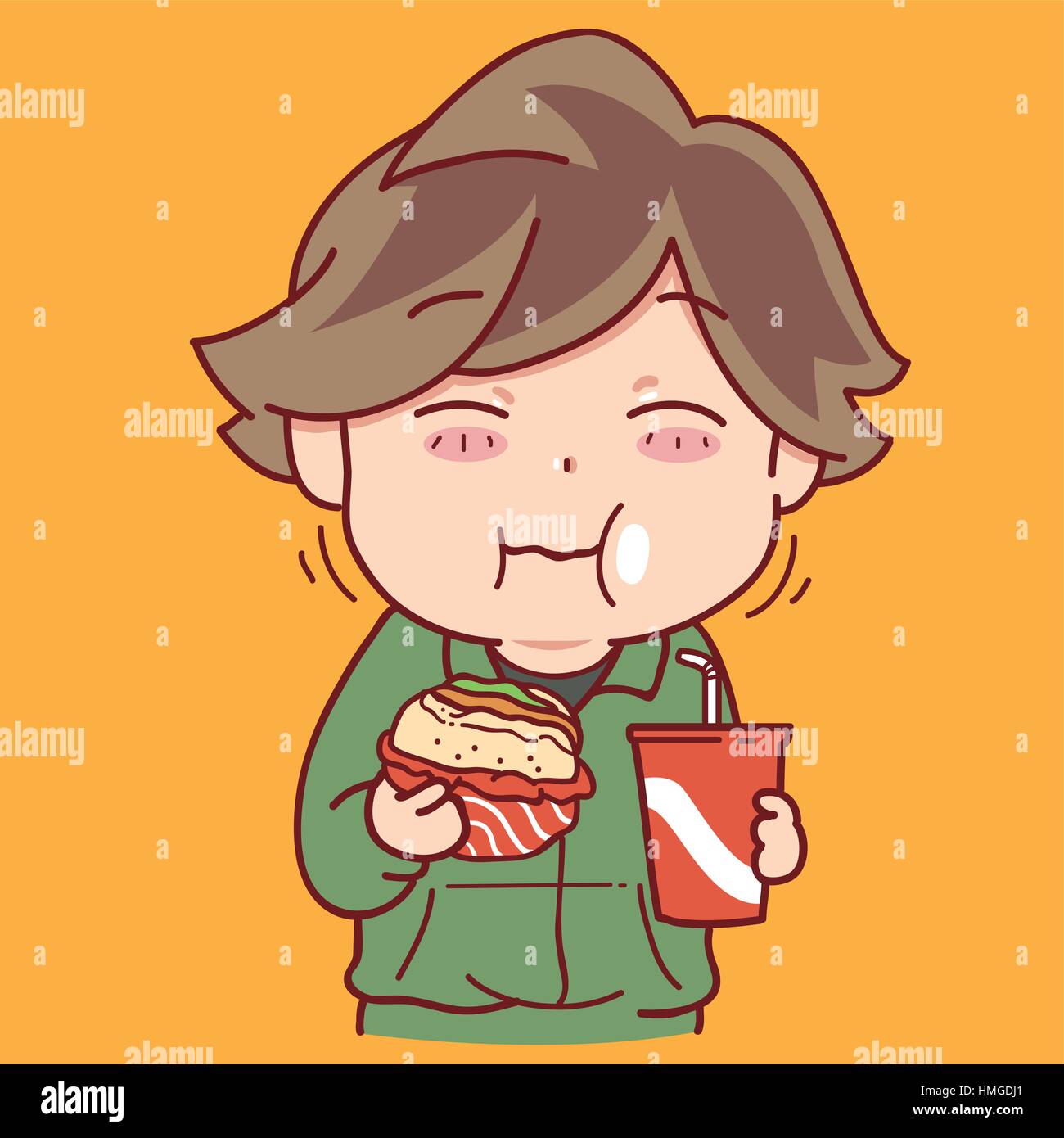 boy eating burger Stock Vector Image & Art Alamy