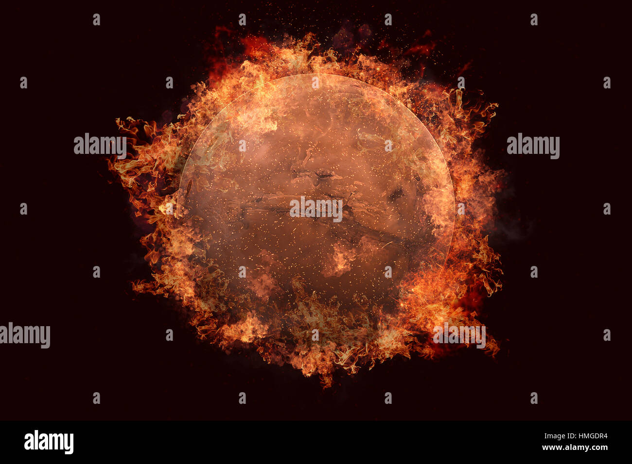 in fire Mars. Science fiction art Stock Photo Alamy