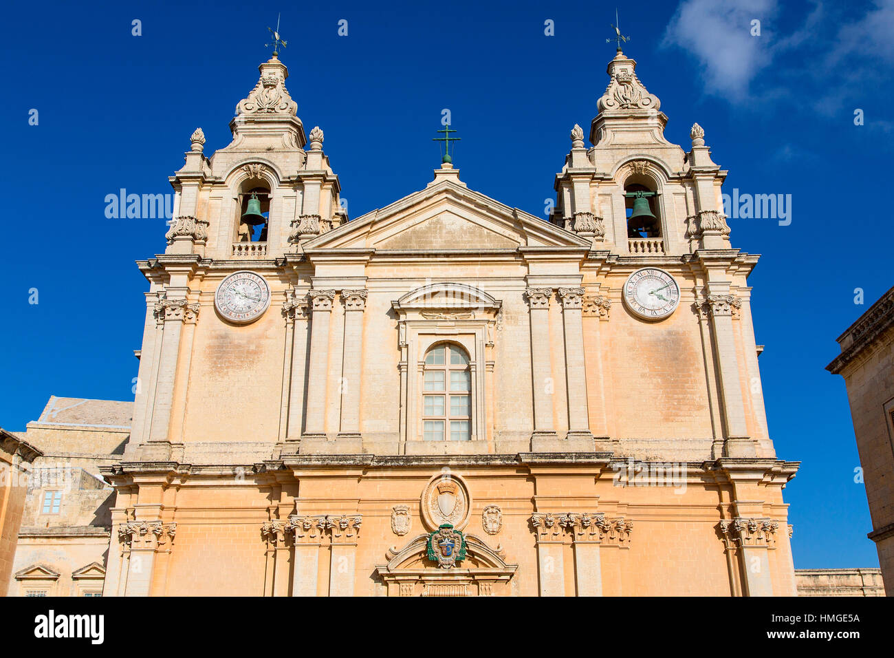 Malta, St. Paul's Cathedral in Mdina Stock Photo