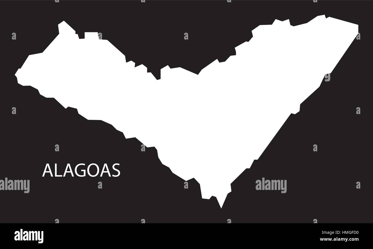 Alagoas Brazil Map black inverted silhouette Stock Vector Image & Art ...