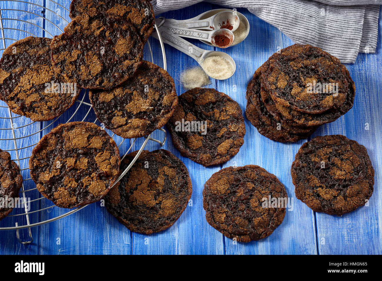 Chewy ginger cookies Stock Photo