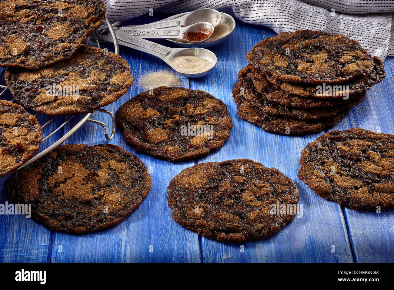 Chewy ginger cookies Stock Photo