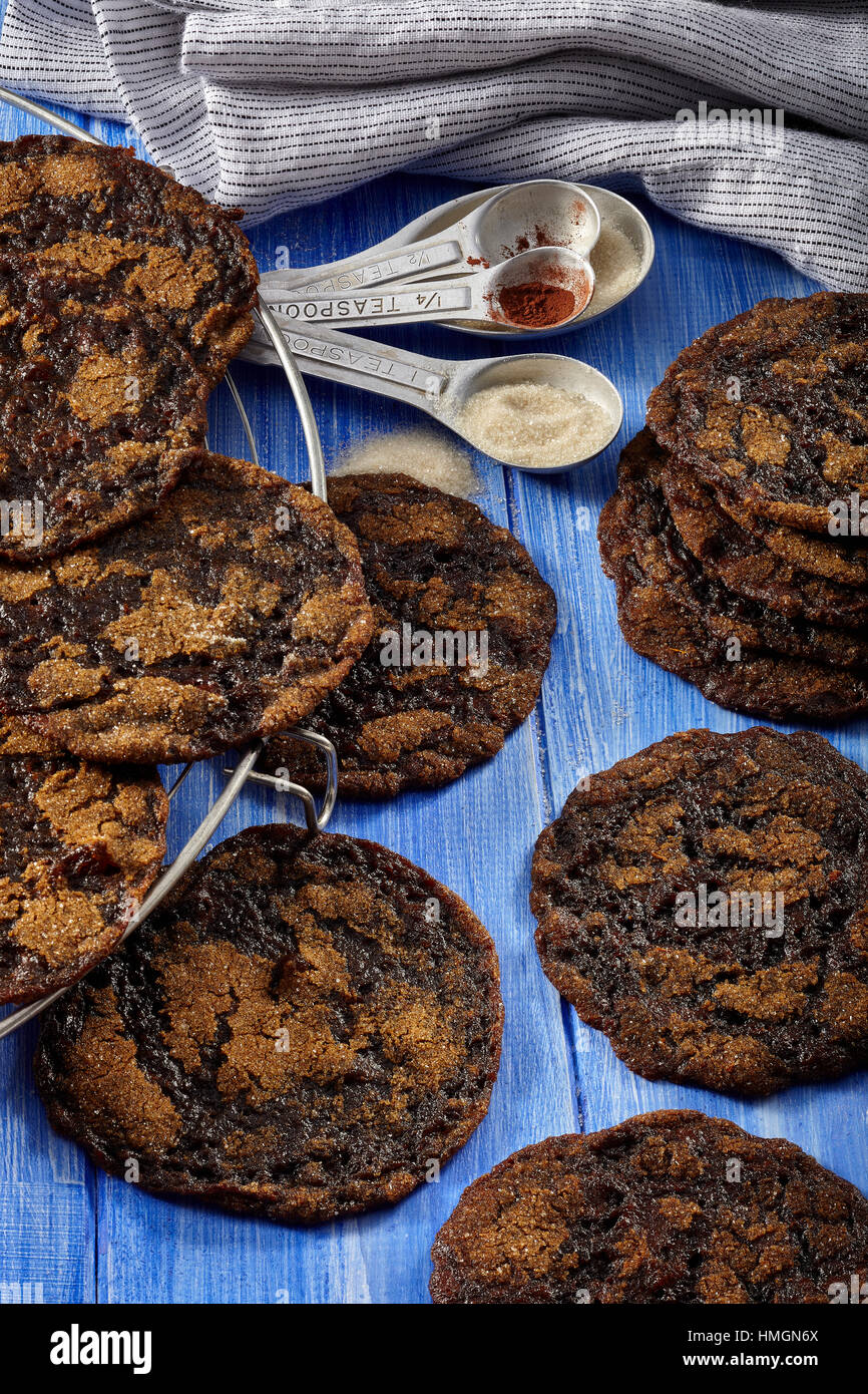 Chewy ginger cookies Stock Photo