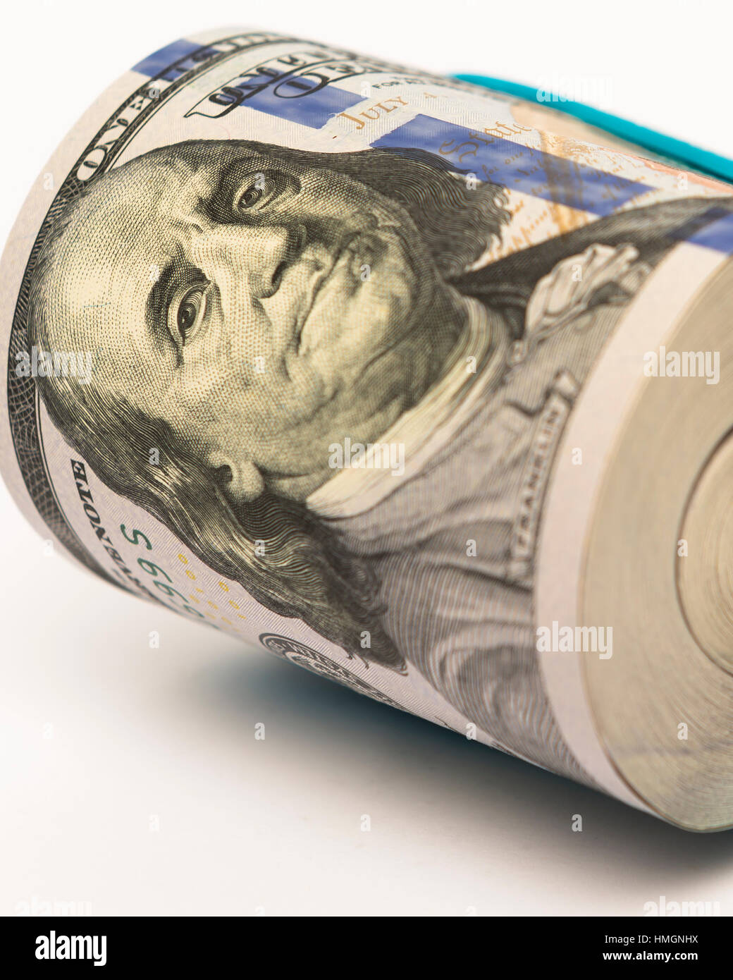 Stack of money in US dollars in cash in hundred dollar bills Stock Photo