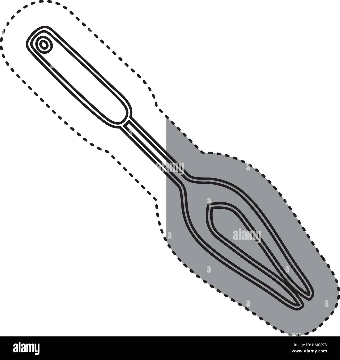 sticker silhouette carving fork utensil kitchen vector illustration