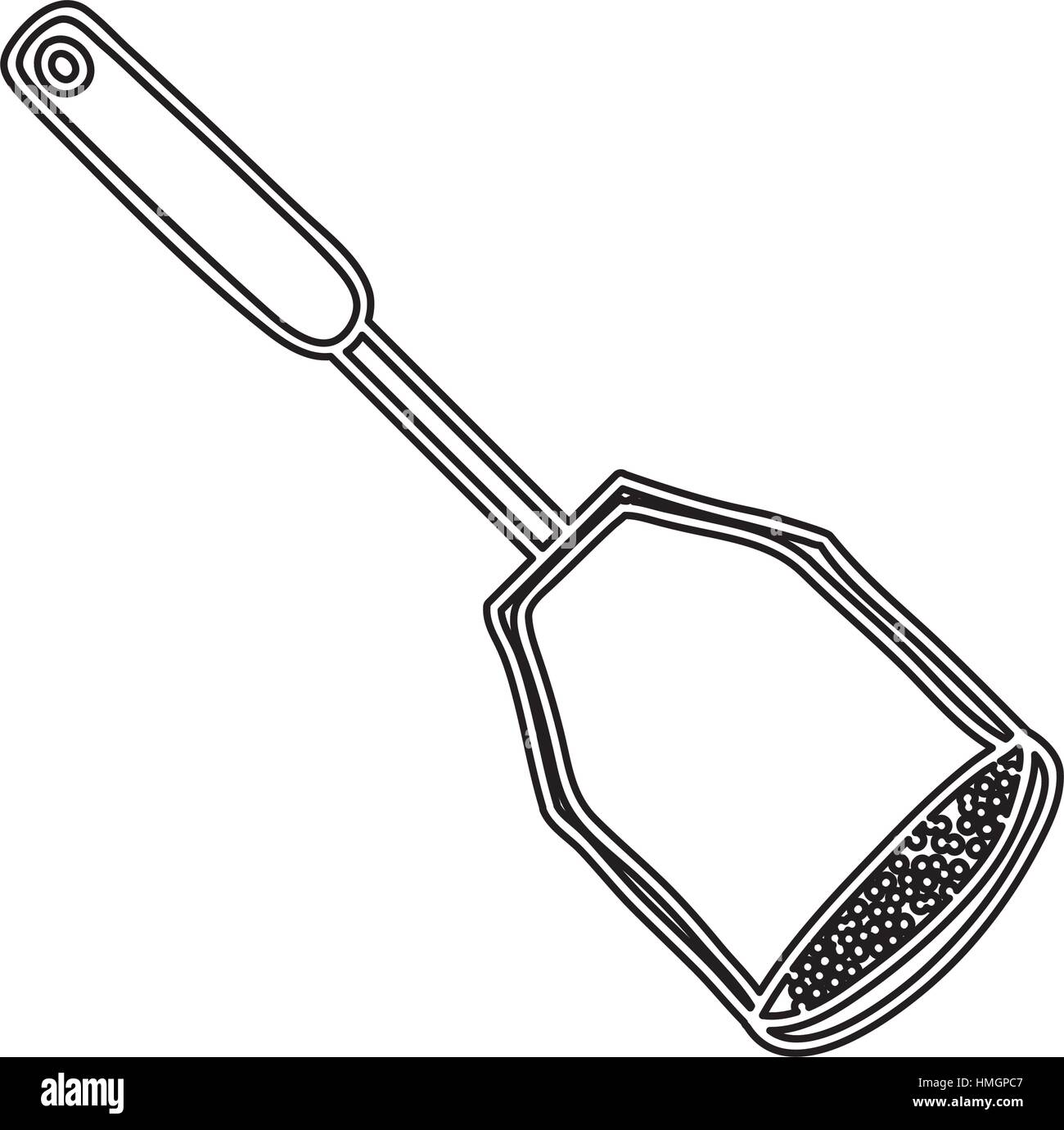 silhouette masher utensil kitchen icon vector illustration Stock Vector ...