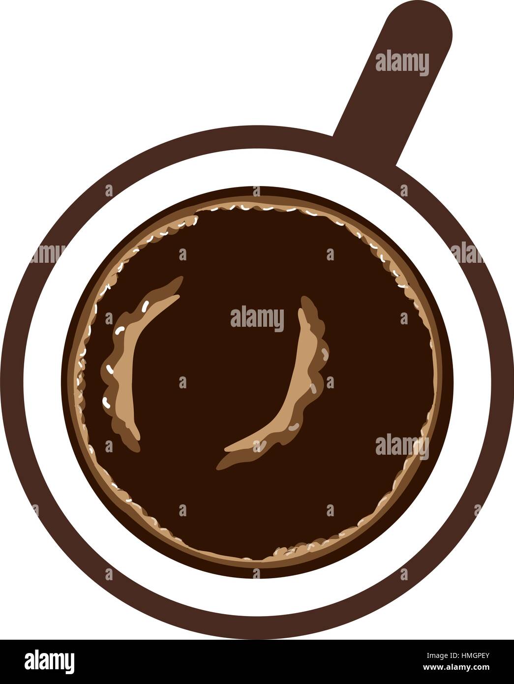realistic coffee cup top view drink icon vector illustration Stock