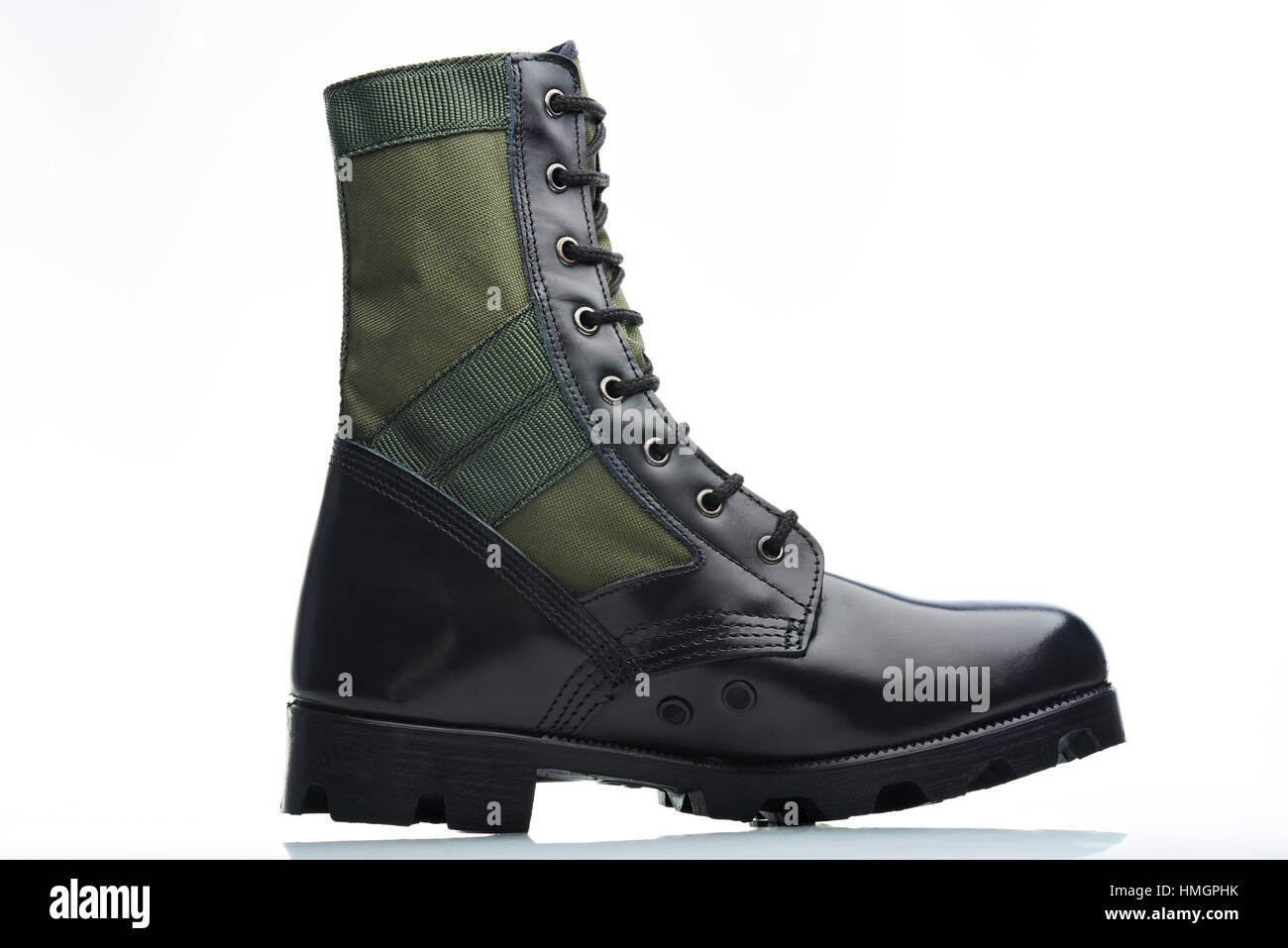 tall men leather green black boot military style Stock Photo - Alamy