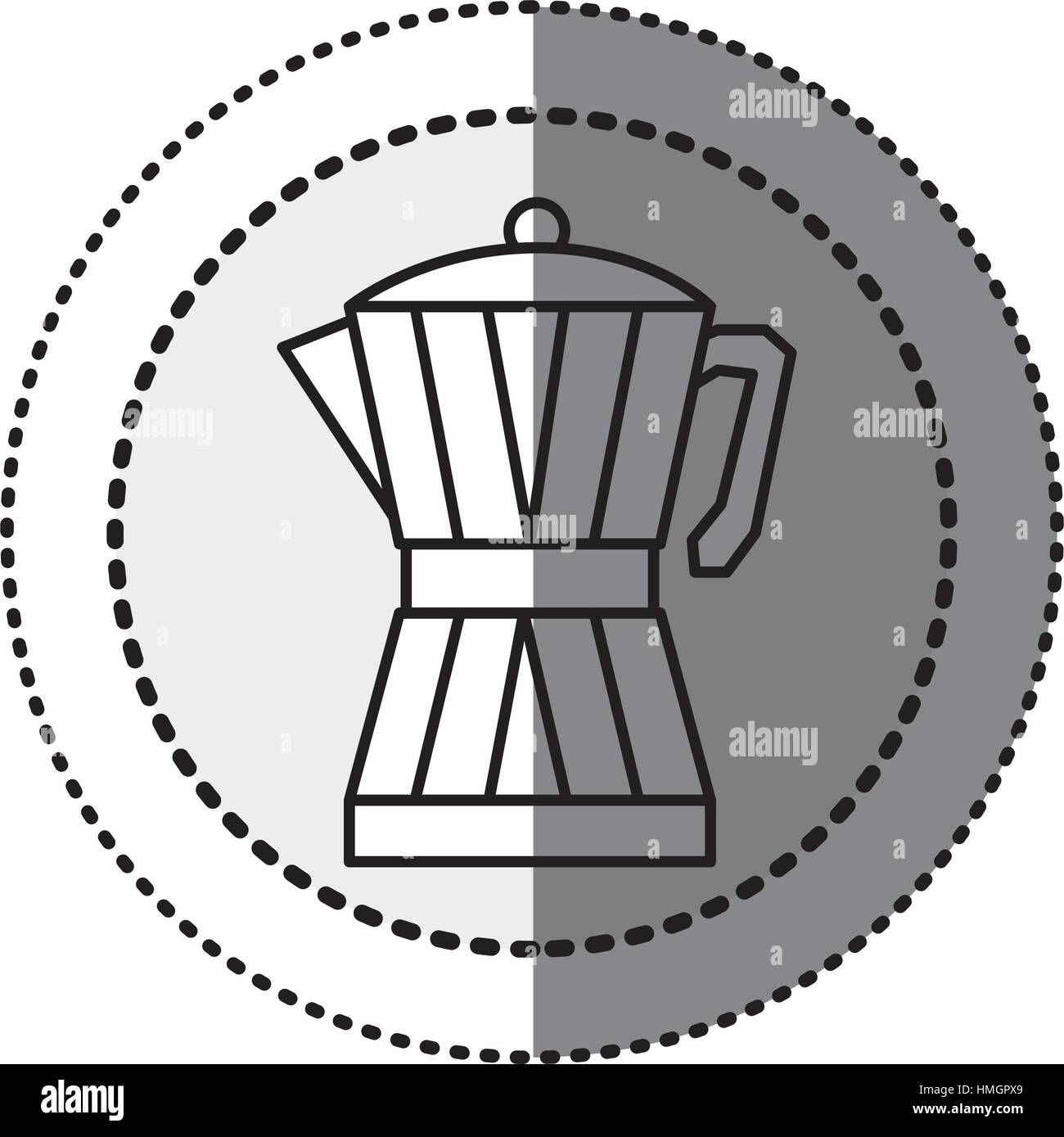 monochrome sticker contour in circular dot line with glass jar of ...