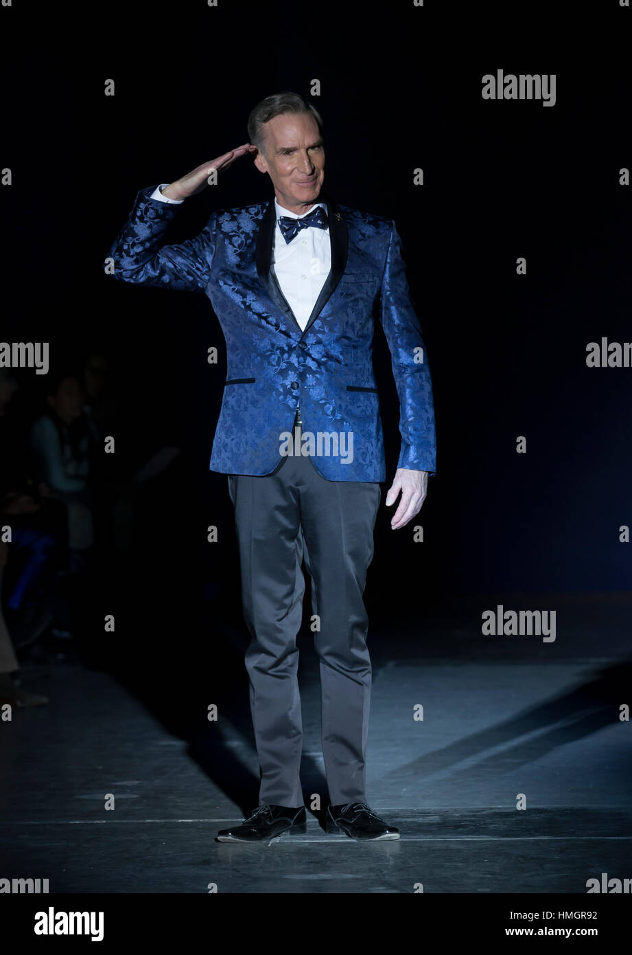 New York, NY USA February 1, 2017 Bill Nye in Nick Graham dress