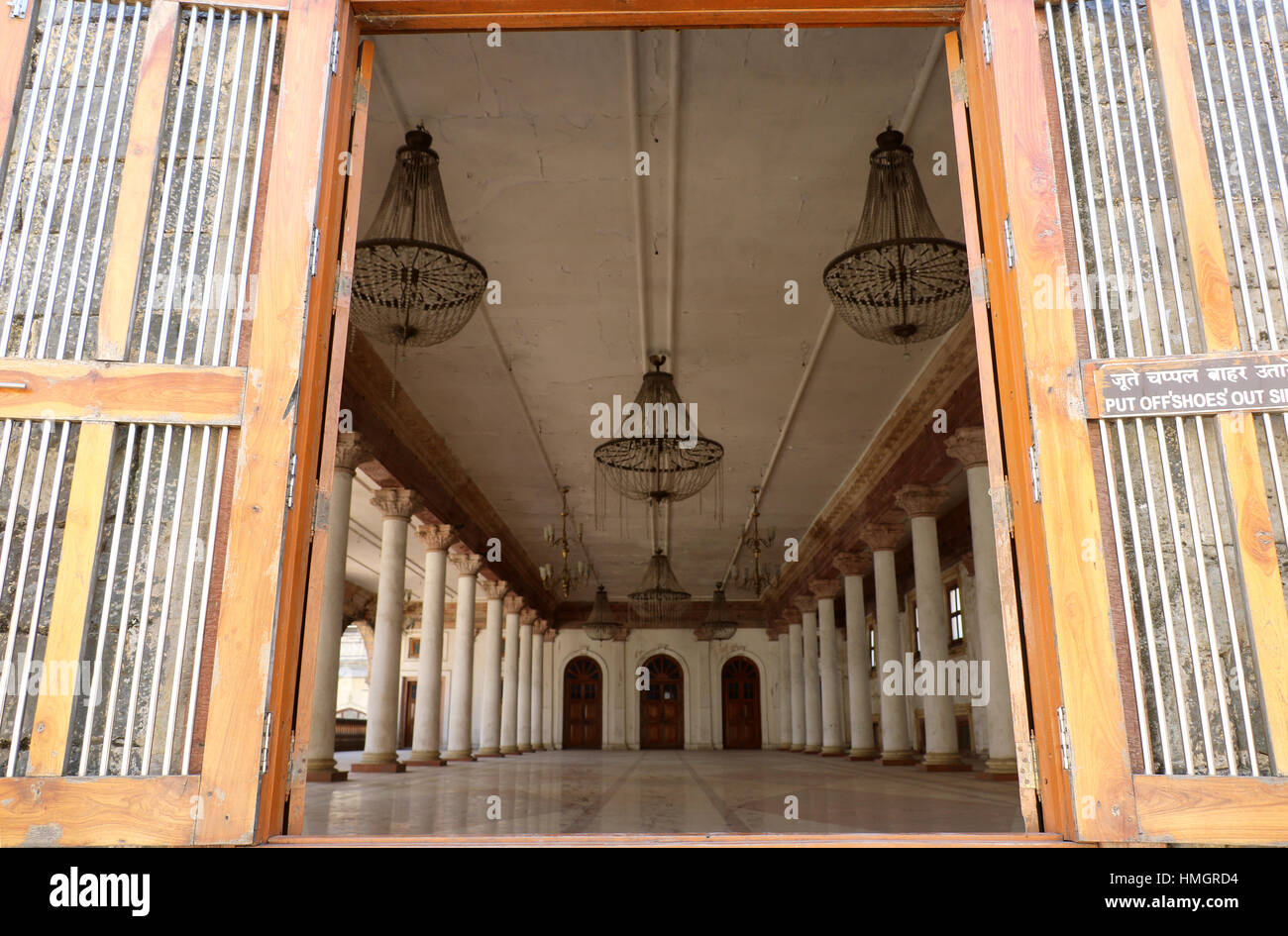 Darbar Hall of Historic Royal Palace Rajwada, Indore Stock Photo - Alamy