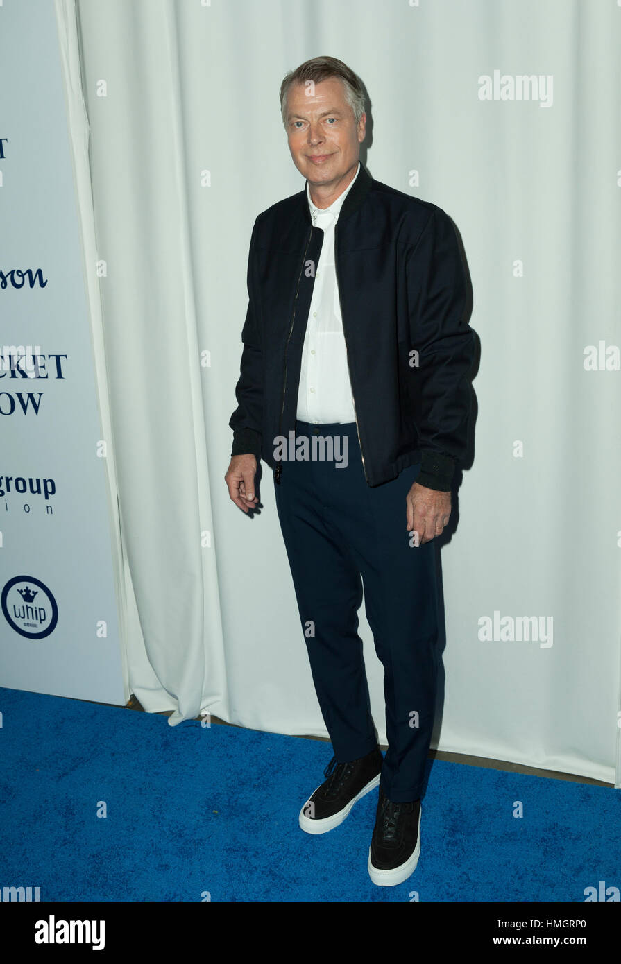 New York, NY USA - February 1, 2017: Richard Johnson attends the blue jacket fashon show in support for prostate cancer awarness during New York Fashion week at Pier 59 Stock Photo