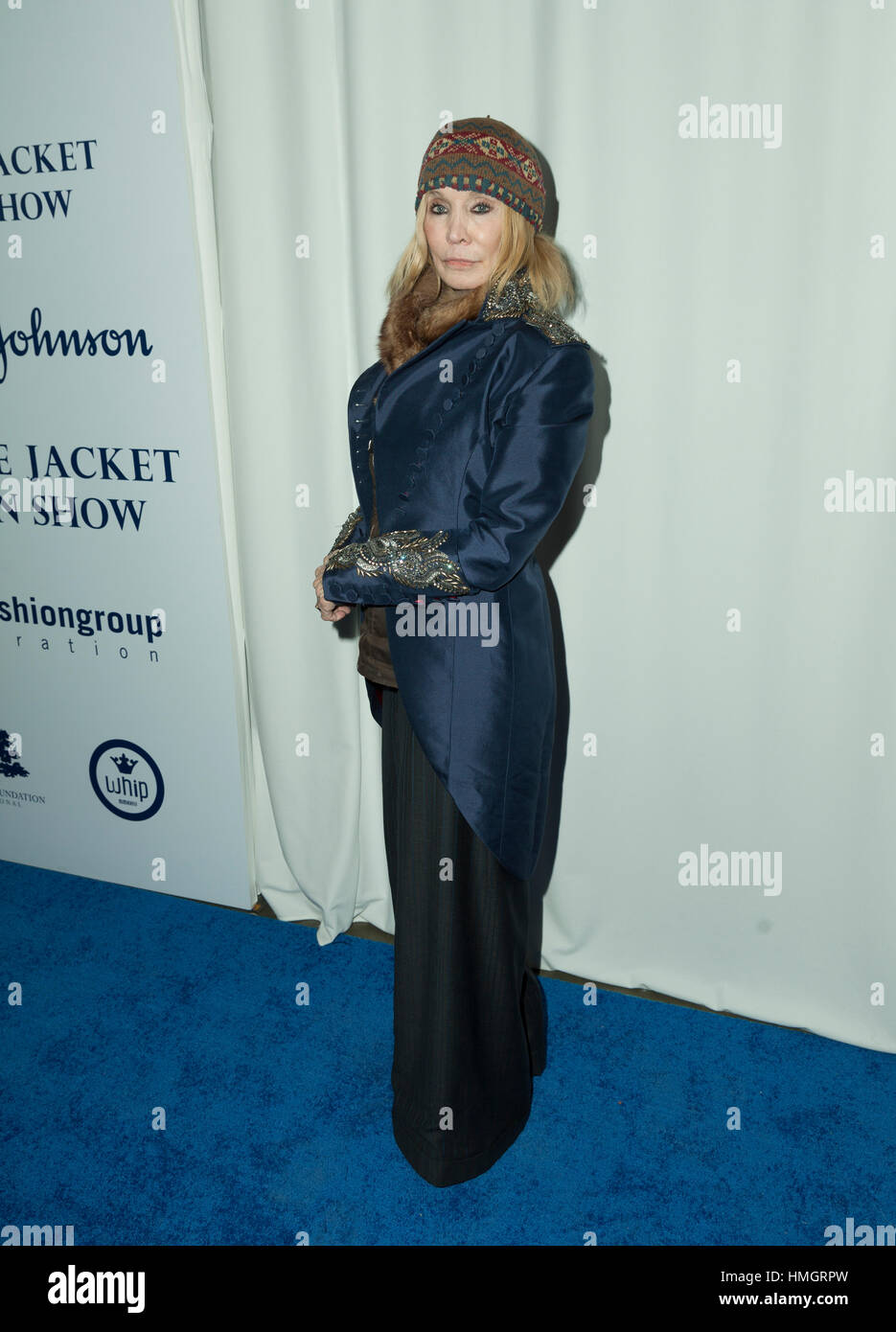 New York, NY USA - February 1, 2017: Maggie Norris attends the blue jacket fashon show in support for prostate cancer awarness during New York Fashion week at Pier 59 Stock Photo