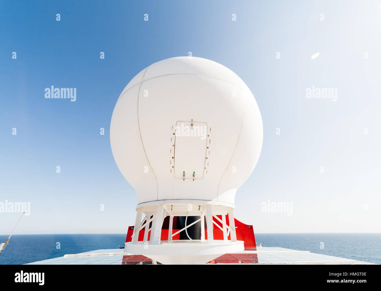 Radar dome on the Queen Mary 2 cruise ship Stock Photo - Alamy