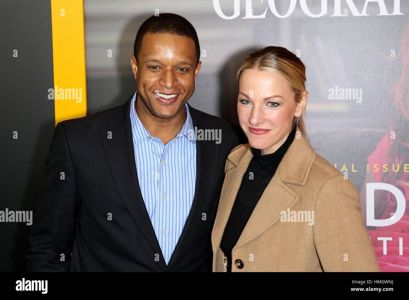 New York, NY, USA. 2nd Feb, 2017. Craig Melvin, Lindsay Czarniak at arrivals for GENDER REVOLUTION: A JOURNEY WITH KATIE COURIC Premiere on NATIONAL GEOGRAPHIC, The Times Center, New York, NY February 2, 2017. Credit: Steve Mack/Everett Collection/Alamy Live News Stock Photo