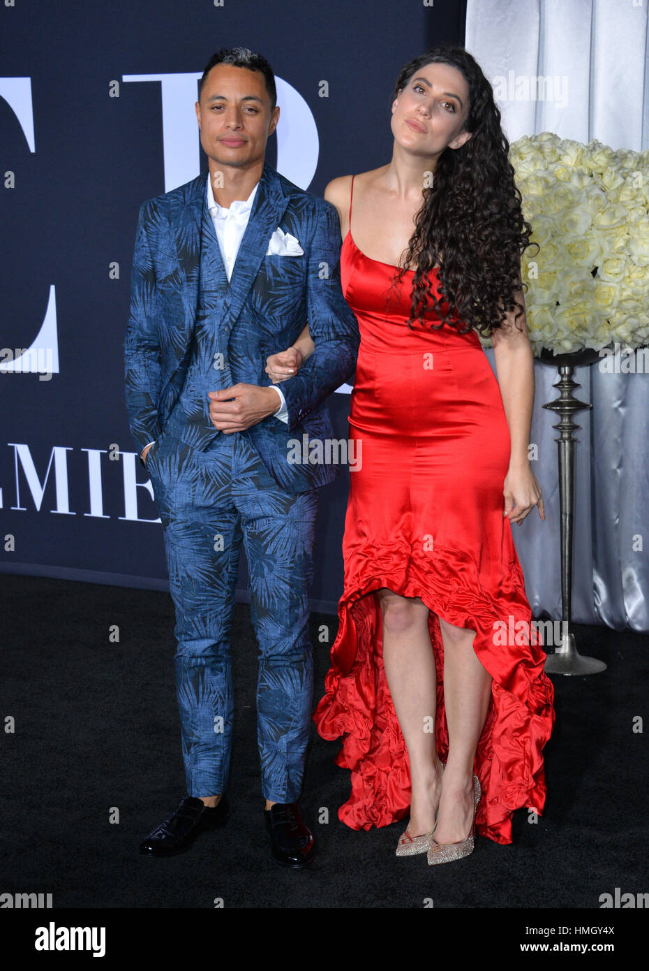 Los Angeles, California, USA. 2nd February 2017. Singer Jose James & guest at the premiere of