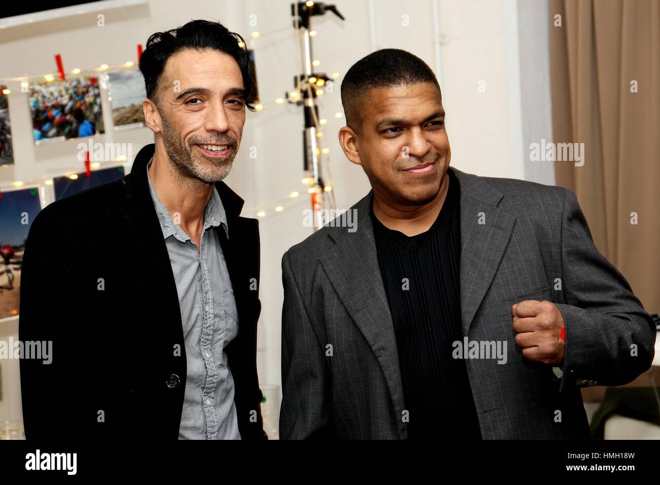 New York, NY, USA. 2nd Feb, 2017. Carlos Leon, Maurepaz Auguste in attendance for RE-TOUCH HAITI Charity Cocktail Party to Benefit The Artists Institute/Artists for Peace and Justice, Splashlight, New York, NY February 2, 2017. Credit: Steve Mack/Everett Collection/Alamy Live News Stock Photo