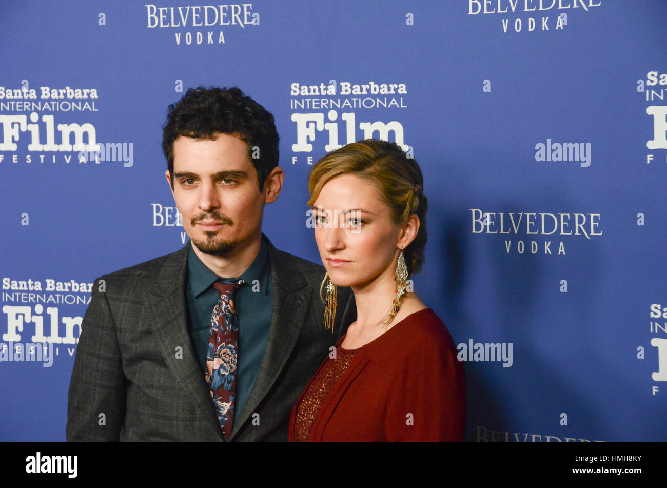 Santa Barbara, USA. 03rd Feb, 2017. Damien Chazelle and Olivia Hamilton attend the Outstanding Performing of the Year Award presented by Belevedere Vodka at the 32nd Annual Santa Barbara International Film Festival at the Arlington Theatre in Santa Barbar Stock Photo