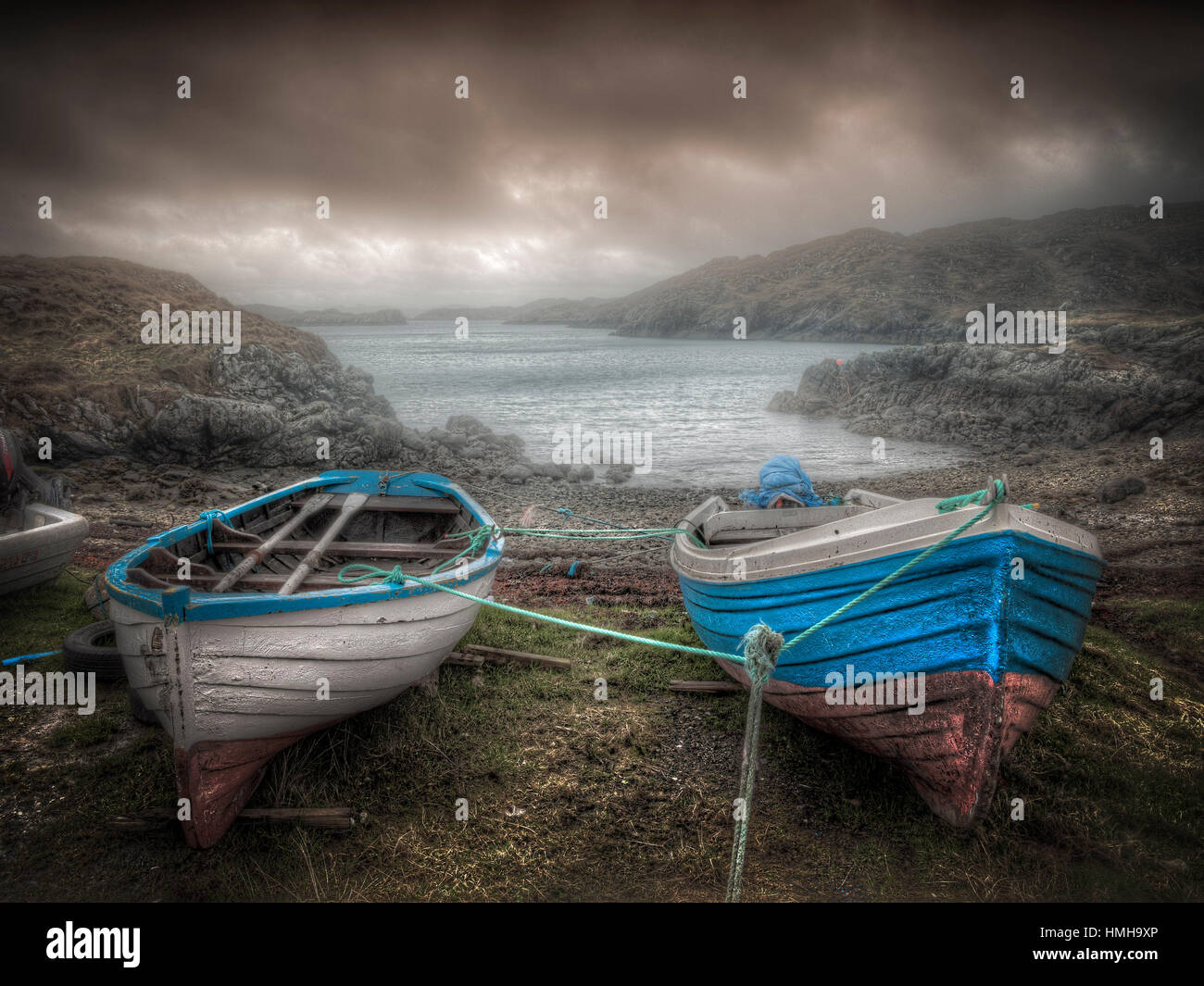 Two Cuidhir Boats Stock Photo