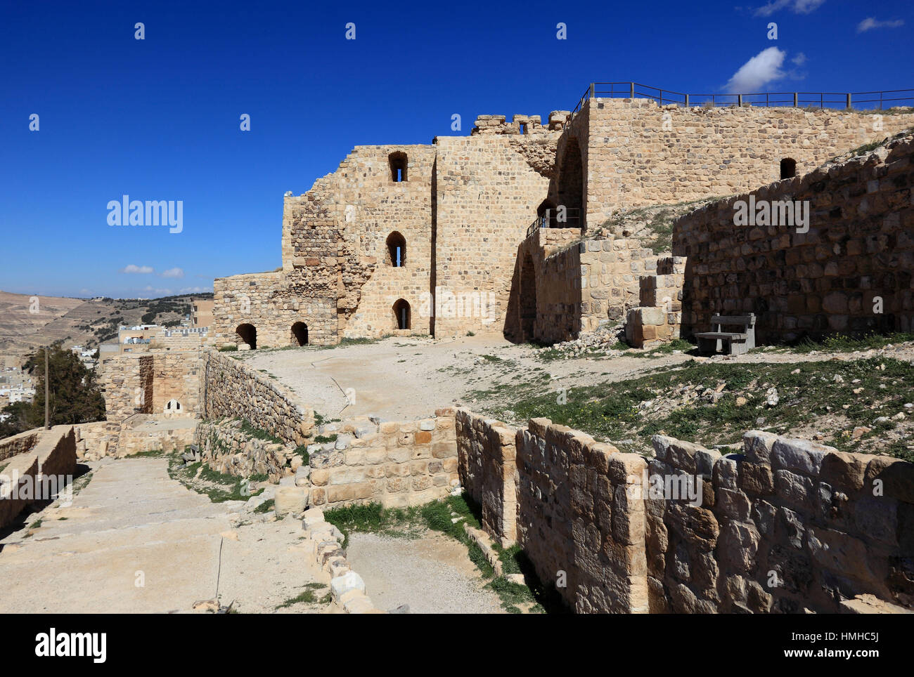 Ruins of the castle of the crusaders of the Kingdom of Jerusalem, Templars castle, Kerak, Jordan