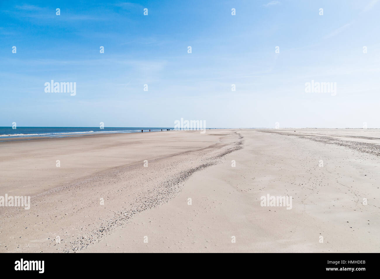 Sandy beach at the coast of the East Frisian Island Norderney, Germany Stock Photo